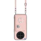 For OPPO Find X8s Organ Card Bag Ring Holder Phone Case with Long Lanyard(Pink) - 2