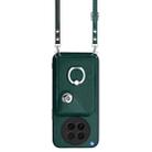 For OPPO Find X8s Organ Card Bag Ring Holder Phone Case with Long Lanyard(Green) - 2