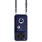 For OPPO Find X8 Ultra Organ Card Bag Ring Holder Phone Case with Long Lanyard(Blue) - 2