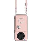 For OPPO Find X8 Ultra Organ Card Bag Ring Holder Phone Case with Long Lanyard(Pink) - 2