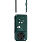 For OPPO Find X8 Ultra Organ Card Bag Ring Holder Phone Case with Long Lanyard(Green) - 2
