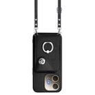 For OPPO A5 Energy / A5 Pro Global Organ Card Bag Ring Holder Phone Case with Long Lanyard(Black) - 2