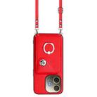 For OPPO A5 Energy / A5 Pro Global Organ Card Bag Ring Holder Phone Case with Long Lanyard(Red) - 2