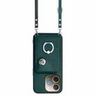 For OPPO A5 Energy / A5 Pro Global Organ Card Bag Ring Holder Phone Case with Long Lanyard(Green) - 2