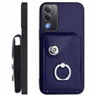 For OPPO A3 Pro Global / A3 Energy Organ Card Bag Ring Holder Phone Case with Long Lanyard(Blue) - 3