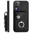 For OPPO A3 Pro Global / A3 Energy Organ Card Bag Ring Holder Phone Case with Long Lanyard(Black) - 3