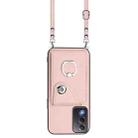 For OPPO A3 Pro Global / A3 Energy Organ Card Bag Ring Holder Phone Case with Long Lanyard(Pink) - 2