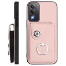 For OPPO A3 Pro Global / A3 Energy Organ Card Bag Ring Holder Phone Case with Long Lanyard(Pink) - 3