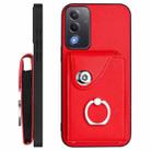 For OPPO A3 Pro Global / A3 Energy Organ Card Bag Ring Holder Phone Case with Long Lanyard(Red) - 3