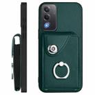 For OPPO A3 Pro Global / A3 Energy Organ Card Bag Ring Holder Phone Case with Long Lanyard(Green) - 3