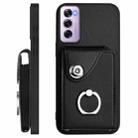 For OPPO Reno12 Pro Global Organ Card Bag Ring Holder Phone Case with Long Lanyard(Black) - 3