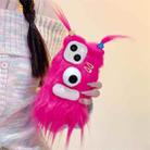 For iPhone 14 Plush Funny Monster TPU Phone Case(Rose Red) - 1