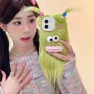 For iPhone 12 Plush Funny Monster TPU Phone Case(Green) - 1