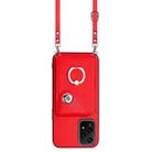 For Honor 200 Lite 5G Global Organ Card Bag Ring Holder Phone Case with Long Lanyard(Red) - 2