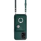 For Honor 200 Lite 5G Global Organ Card Bag Ring Holder Phone Case with Long Lanyard(Green) - 2