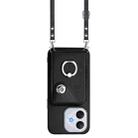 For Honor 400 Lite Global / X70i Organ Card Bag Ring Holder Phone Case with Long Lanyard(Black) - 2