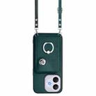 For Honor 400 Lite Global / X70i Organ Card Bag Ring Holder Phone Case with Long Lanyard(Green) - 2