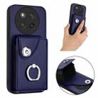 For Honor X60 Pro / X9c Organ Card Bag Ring Holder Phone Case with Long Lanyard(Blue) - 3