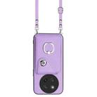 For Honor X60 Pro / X9c Organ Card Bag Ring Holder Phone Case with Long Lanyard(Purple) - 2