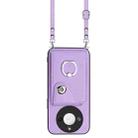 For Honor X60 / X9c Smart Organ Card Bag Ring Holder Phone Case with Long Lanyard(Purple) - 2