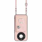 For Honor X60 / X9c Smart Organ Card Bag Ring Holder Phone Case with Long Lanyard(Pink) - 2