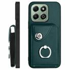 For Honor X6b 4G Organ Card Bag Ring Holder Phone Case with Long Lanyard(Green) - 3