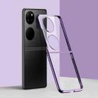 For Huawei Pocket 2 Transparent Electroplating All-inclusive Folding Phone Case(Purple) - 1