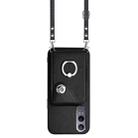 For OnePlus Nord CE4 Lite 5G Organ Card Bag Ring Holder Phone Case with Long Lanyard(Black) - 2