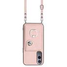 For OnePlus Nord CE4 Lite 5G Organ Card Bag Ring Holder Phone Case with Long Lanyard(Pink) - 2