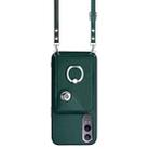 For OnePlus Nord CE4 Lite 5G Organ Card Bag Ring Holder Phone Case with Long Lanyard(Green) - 2
