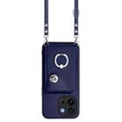 For OnePlus 13T Organ Card Bag Ring Holder Phone Case with Long Lanyard(Blue) - 2