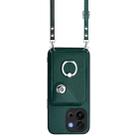 For OnePlus 13T Organ Card Bag Ring Holder Phone Case with Long Lanyard(Green) - 2