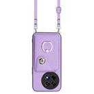 For OnePlus Ace 5 / 5 Pro / 13R Organ Card Bag Ring Holder Phone Case with Long Lanyard(Purple) - 2