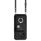 For OnePlus Ace 5 / 5 Pro / 13R Organ Card Bag Ring Holder Phone Case with Long Lanyard(Black) - 2