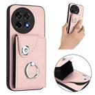 For OnePlus Ace 5 / 5 Pro / 13R Organ Card Bag Ring Holder Phone Case with Long Lanyard(Pink) - 3