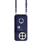 For OnePlus 13 5G Organ Card Bag Ring Holder Phone Case with Long Lanyard(Blue) - 2