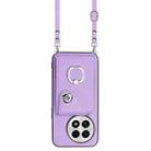 For OnePlus 13 5G Organ Card Bag Ring Holder Phone Case with Long Lanyard(Purple) - 2