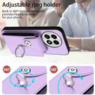 For OnePlus 13 5G Organ Card Bag Ring Holder Phone Case with Long Lanyard(Purple) - 3