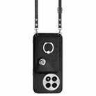 For OnePlus 13 5G Organ Card Bag Ring Holder Phone Case with Long Lanyard(Black) - 2
