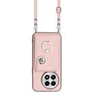 For OnePlus 13 5G Organ Card Bag Ring Holder Phone Case with Long Lanyard(Pink) - 2