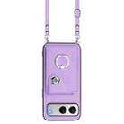For OnePlus Nord 4 Organ Card Bag Ring Holder Phone Case with Long Lanyard(Purple) - 2