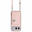 For OnePlus Nord 4 Organ Card Bag Ring Holder Phone Case with Long Lanyard(Pink) - 2