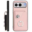 For OnePlus Nord 4 Organ Card Bag Ring Holder Phone Case with Long Lanyard(Pink) - 3