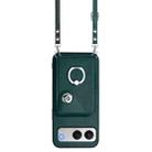 For OnePlus Nord 4 Organ Card Bag Ring Holder Phone Case with Long Lanyard(Green) - 2