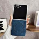 For Samsung Galaxy Z Flip7 5G Skin Feel Leather Texture MagSafe Pearlescent Paint Shockproof Phone Case(Blue) - 2