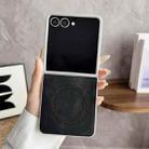 For Samsung Galaxy Z Flip7 5G Skin Feel Leather Texture MagSafe Pearlescent Paint Shockproof Phone Case(Black) - 2