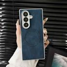For Samsung Galaxy Z Fold7 5G Skin Feel Leather Texture MagSafe Pearlescent Paint Shockproof Phone Case(Blue) - 2