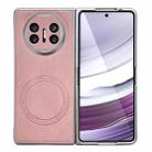 For Huawei Mate X5 Skin Feel Leather Texture MagSafe Pearlescent Paint Shockproof Phone Case(Pink) - 1