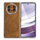 For Huawei Mate X5 Skin Feel Leather Texture MagSafe Pearlescent Paint Shockproof Phone Case(Brown) - 1