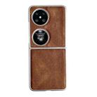 For Huawei Pocket 2 Skin Feel Leather Texture Pearlescent Paint Shockproof Phone Case(Brown) - 1